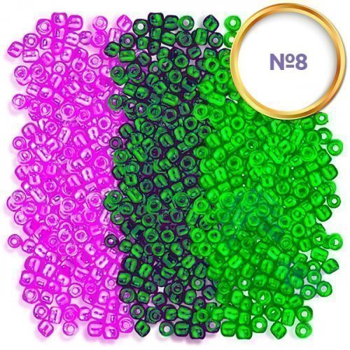 Бисер круглый средний 250 гр. № 8