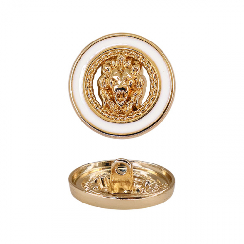 Пуговица №П-1143  36L (золото/белый) 1/20 шт