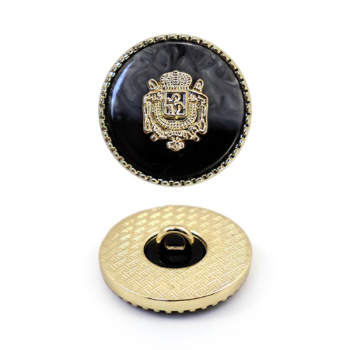 Пуговица №П-428 36L (чёрный/золото)1/20 шт
