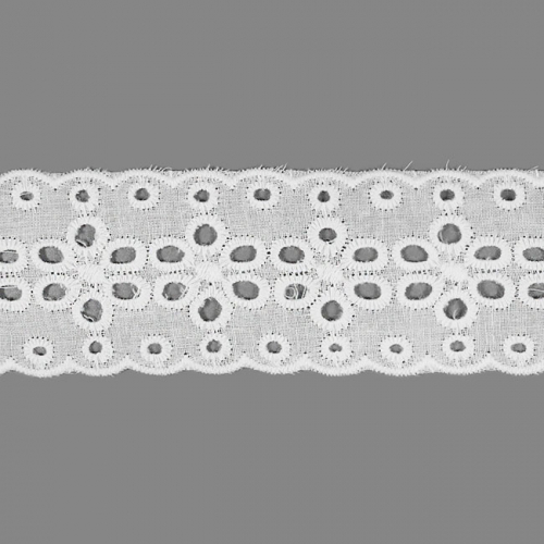 Прошва №MB-166 х/б ш.4,5 см белый  1/15 ярд