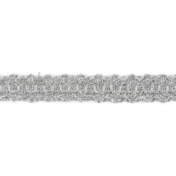 Тесьма металлизированная №8096 ш.1,7 см (серебро) 1/9,1 м